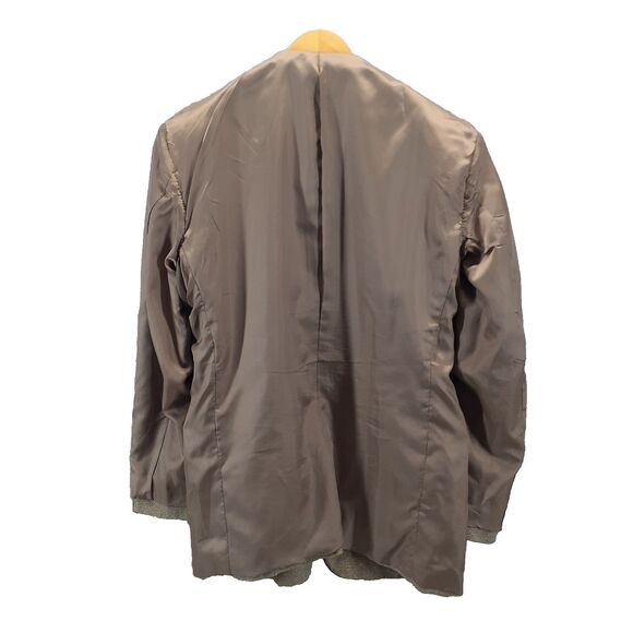 Trieste Blazer Mens 40R Tan Silk Wool 3 Button Jacket Office Dress Business - Picture 13 of 13